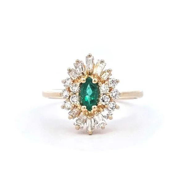 Estate Yellow Gold Green Stone & Diamond Ring Mark Jewellers La Crosse, WI