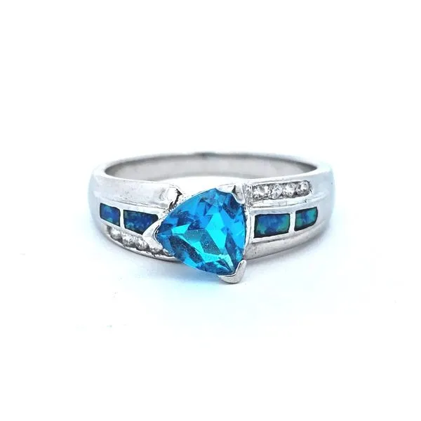 Estate Sterling Synthetic Opal & Blue Topaz Ring Mark Jewellers La Crosse, WI