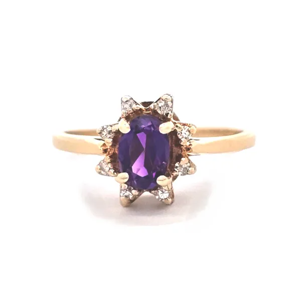 Estate Yellow Gold Purple Stone Halo Ring Mark Jewellers La Crosse, WI