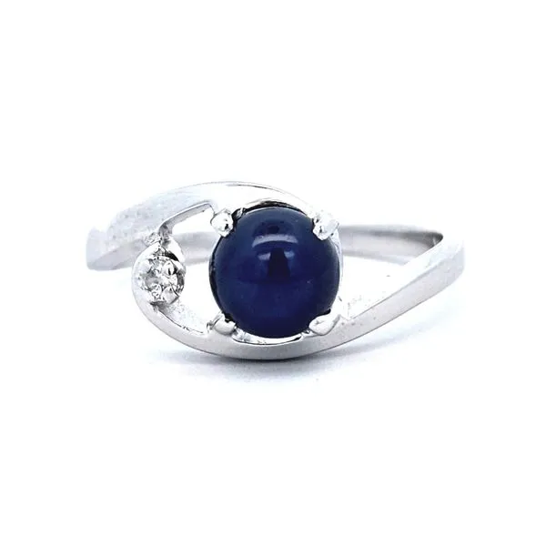 Estate White Gold Blue Star Sapphire & Diamond Ring Mark Jewellers La Crosse, WI