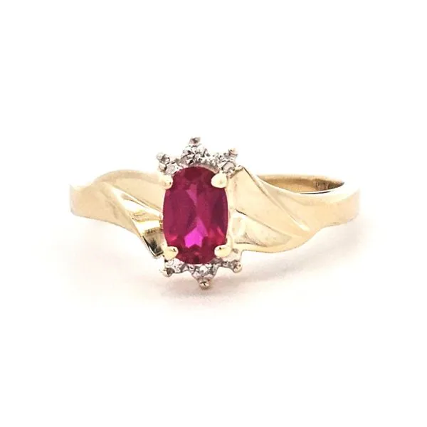 Estate Yellow Gold Synthetic Ruby Ring Mark Jewellers La Crosse, WI