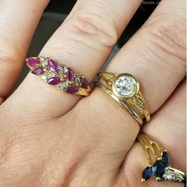 Estate Yellow Gold Ruby & Diamond Ring Image 2 Mark Jewellers La Crosse, WI