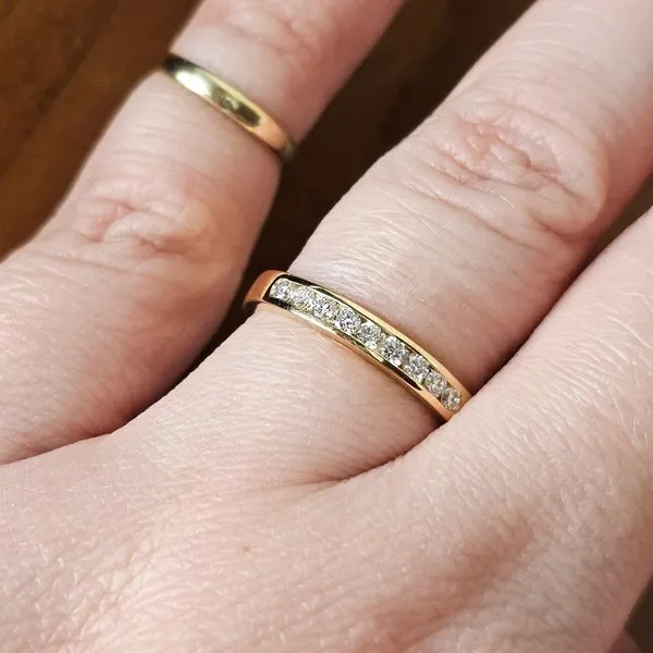 Estate Yellow Gold Diamond Band Image 2 Mark Jewellers La Crosse, WI