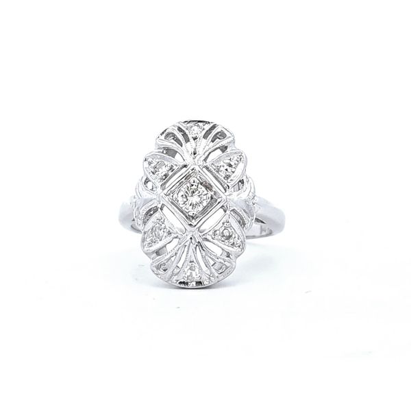 Estate White Gold Filigree Diamond Ring Mark Jewellers La Crosse, WI