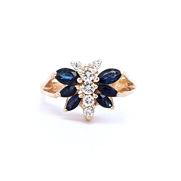Estate Yellow Gold Blue Stone & Diamond Butterfly Ring Mark Jewellers La Crosse, WI