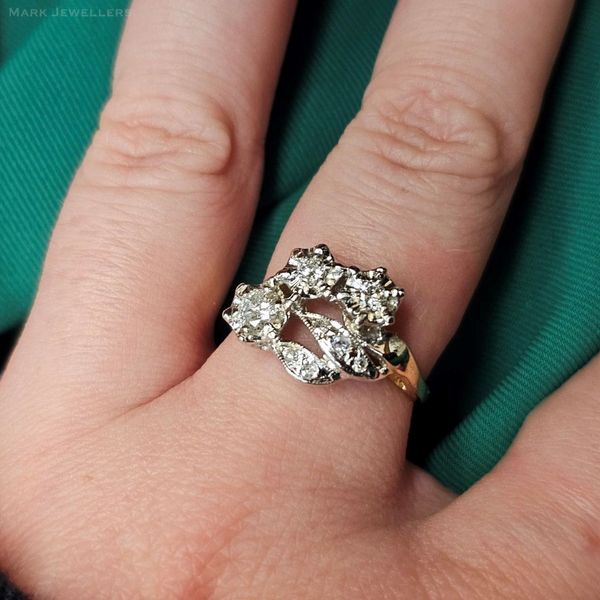 Estate Two Tone Gold Diamond Ring Image 3 Mark Jewellers La Crosse, WI