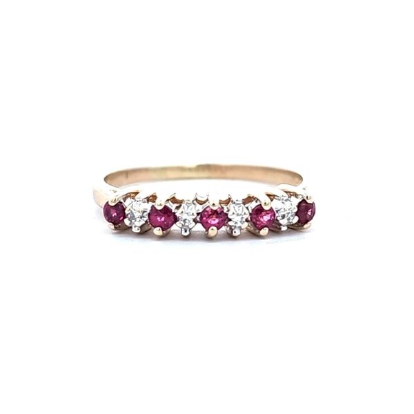 Estate Yellow Gold Red & White Stone Ring Mark Jewellers La Crosse, WI