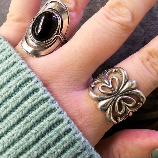 Estate Sterling Black Stone Ring Image 2 Mark Jewellers La Crosse, WI