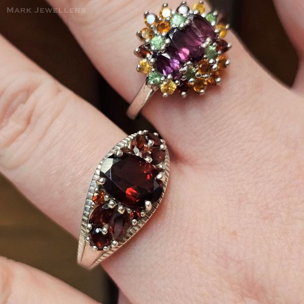 Estate Sterling Red Stone Ring Image 2 Mark Jewellers La Crosse, WI