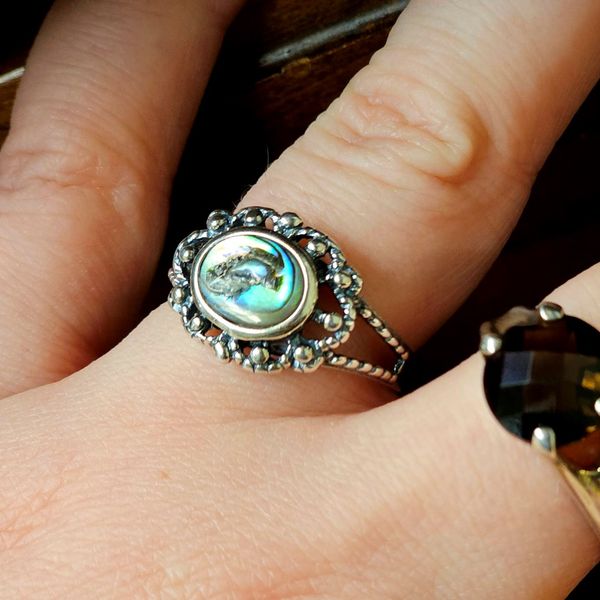 Estate Sterling Abalone Shell Ring Image 2 Mark Jewellers La Crosse, WI