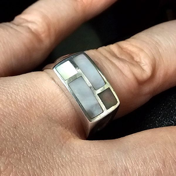 Estate Sterling Inlay Ring Image 2 Mark Jewellers La Crosse, WI