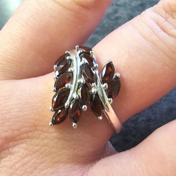 Estate Sterling Red Stone Ring Image 2 Mark Jewellers La Crosse, WI