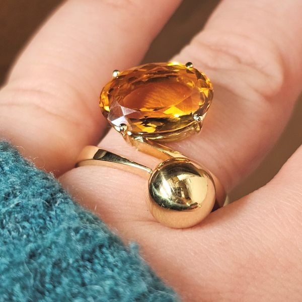 Estate Yellow Gold Citrine Ring Image 3 Mark Jewellers La Crosse, WI