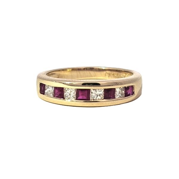 Estate Yellow Gold Red & White Stone Ring Mark Jewellers La Crosse, WI