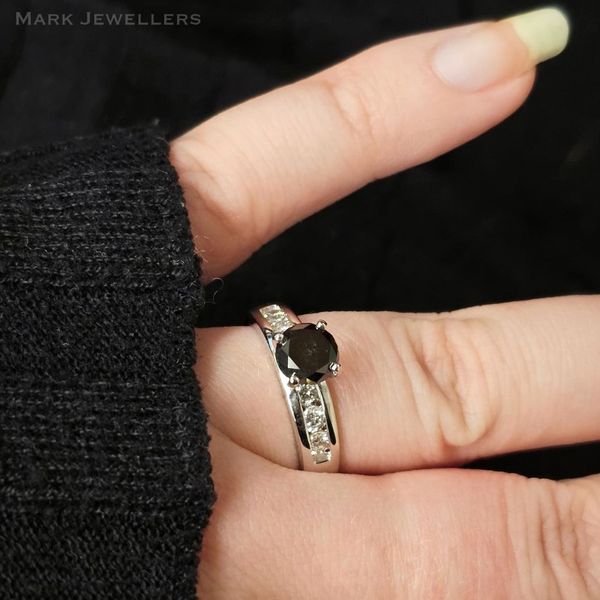 Estate White Gold Black Diamond Ring Image 3 Mark Jewellers La Crosse, WI
