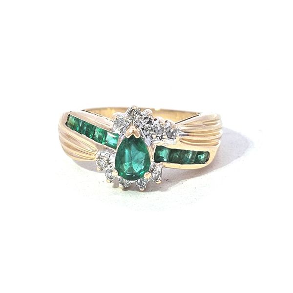 Estate Yellow Gold Green & White Stone Ring Mark Jewellers La Crosse, WI