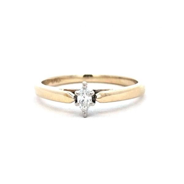 Estate Yellow Gold Marquise Solitaire Ring Mark Jewellers La Crosse, WI