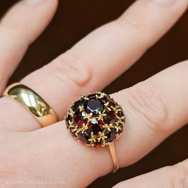 Estate Yellow Gold Red Stone Ring Image 3 Mark Jewellers La Crosse, WI