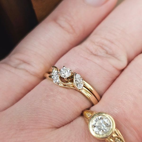 Estate Two Tone Gold Wedding Set Image 3 Mark Jewellers La Crosse, WI