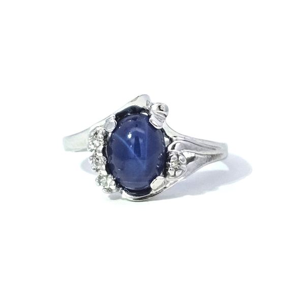 Estate White Gold Blue Stone & Diamond Ring Mark Jewellers La Crosse, WI