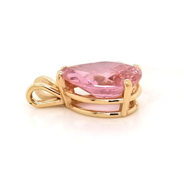 Estate Yellow Gold Pink CZ Pendant Image 2 Mark Jewellers La Crosse, WI