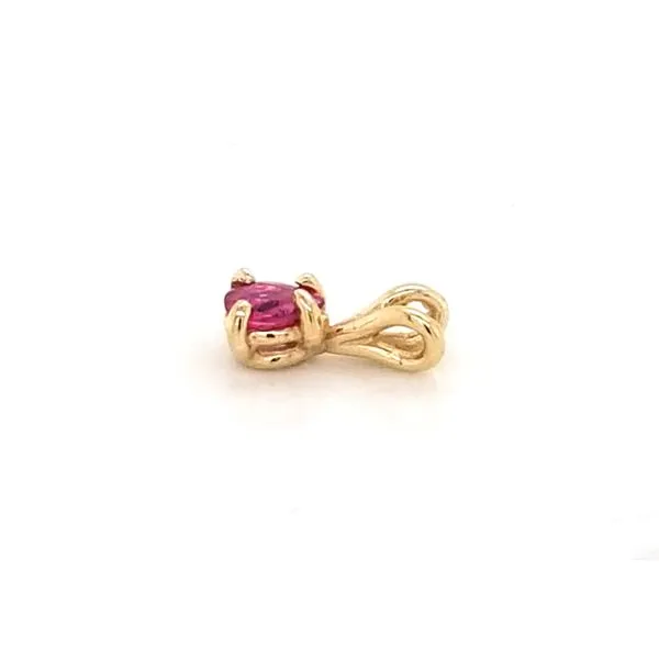 Estate Yellow Gold Pink Stone Pendant Image 2 Mark Jewellers La Crosse, WI