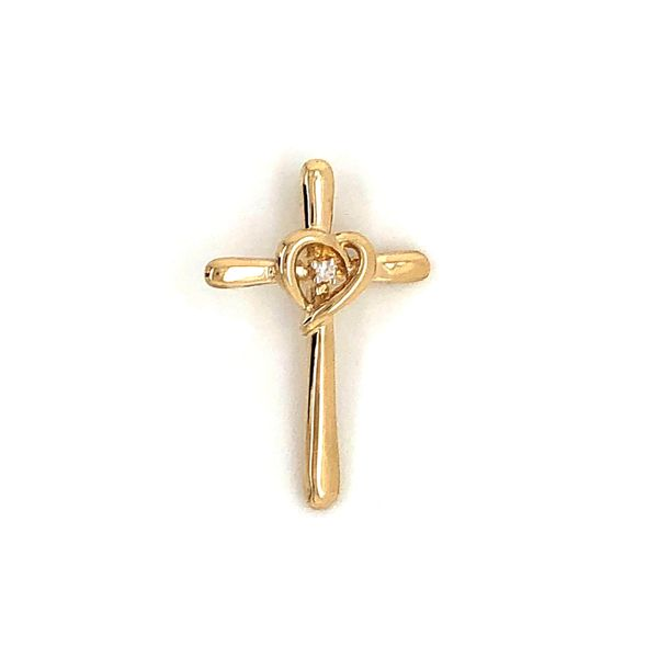 Estate Yellow Gold Diamond Cross Pendant Mark Jewellers La Crosse, WI