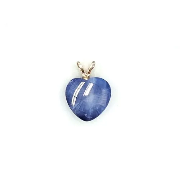 Estate Yellow Gold Blue Heart Pendant Image 3 Mark Jewellers La Crosse, WI