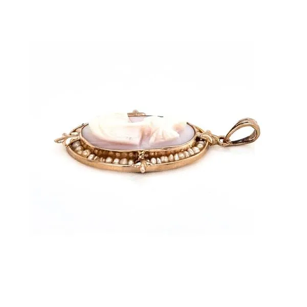 Estate Yellow Gold Cameo Pendant Image 2 Mark Jewellers La Crosse, WI