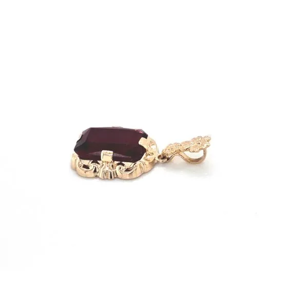 Estate Yellow Gold Red Stone Pendant Image 2 Mark Jewellers La Crosse, WI