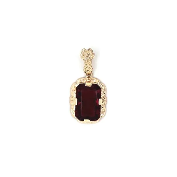 Estate Yellow Gold Red Stone Pendant Mark Jewellers La Crosse, WI