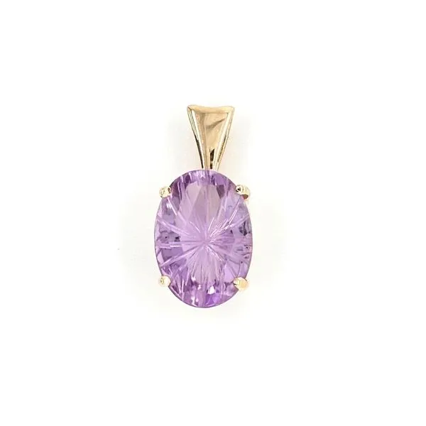 Estate Yellow Gold Oval Amethyst Pendant Mark Jewellers La Crosse, WI