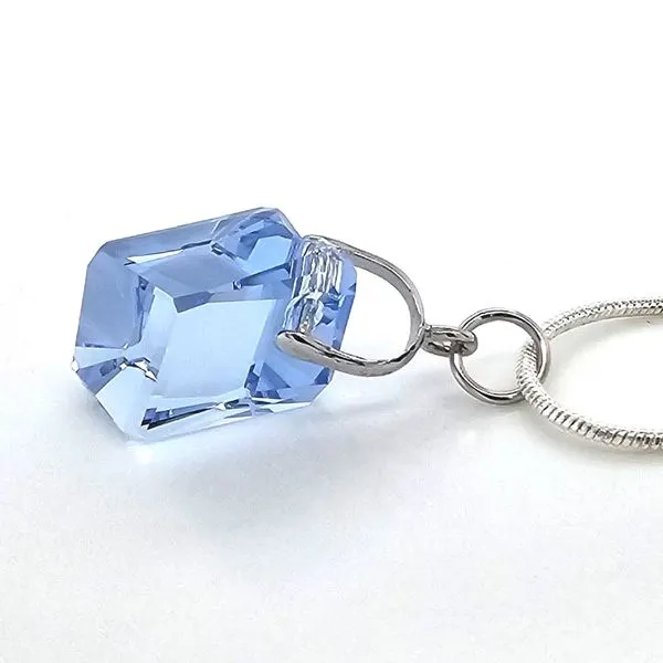 Estate Blue Cube Necklace Image 2 Mark Jewellers La Crosse, WI