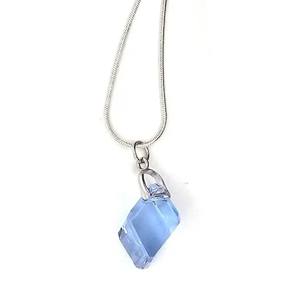 Estate Blue Cube Necklace Mark Jewellers La Crosse, WI