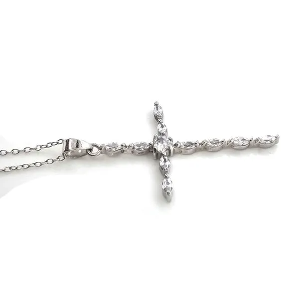 Estate Sterling CZ Cross Necklace Image 2 Mark Jewellers La Crosse, WI