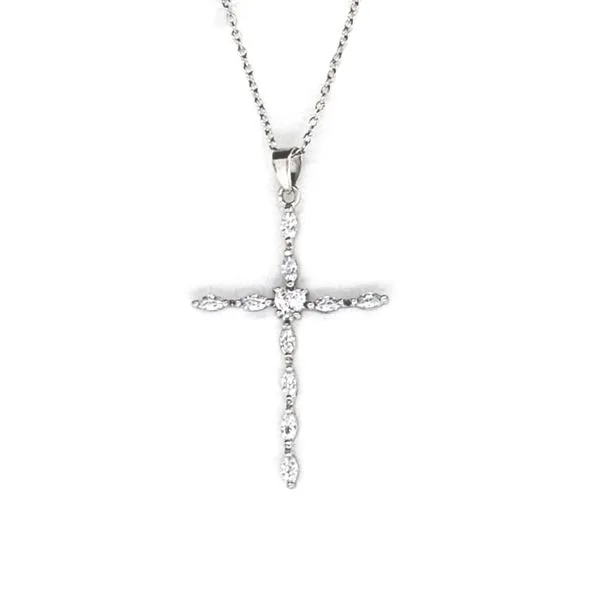 Estate Sterling CZ Cross Necklace Mark Jewellers La Crosse, WI