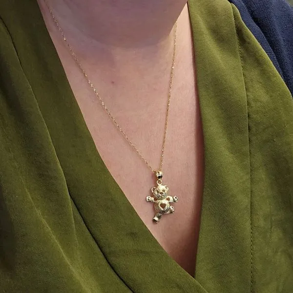 Estate Yellow Gold Teddy Bear Pendant Image 3 Mark Jewellers La Crosse, WI