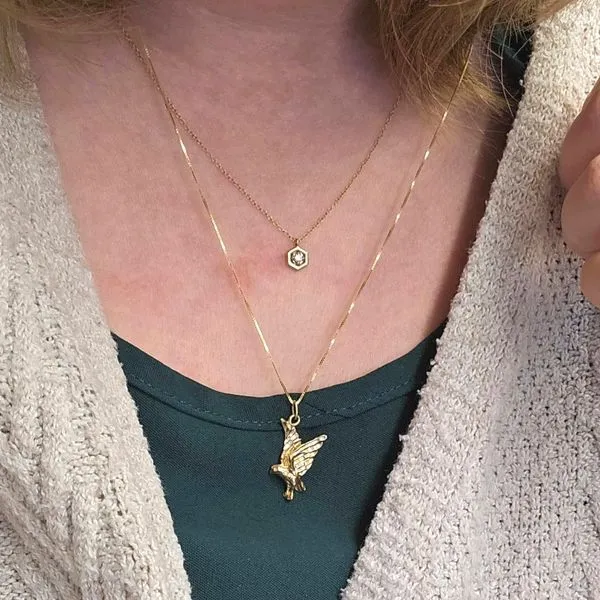 Estate Yellow Gold Eagle Pendant Image 3 Mark Jewellers La Crosse, WI