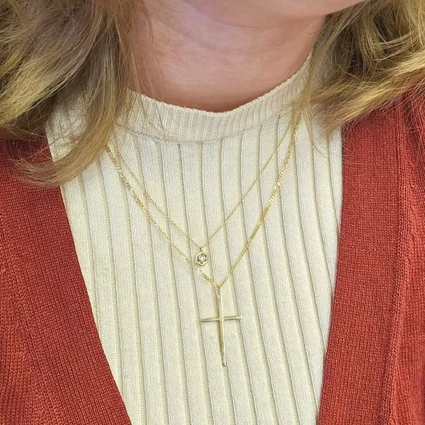 Estate Yellow Gold Cross Pendant Image 3 Mark Jewellers La Crosse, WI