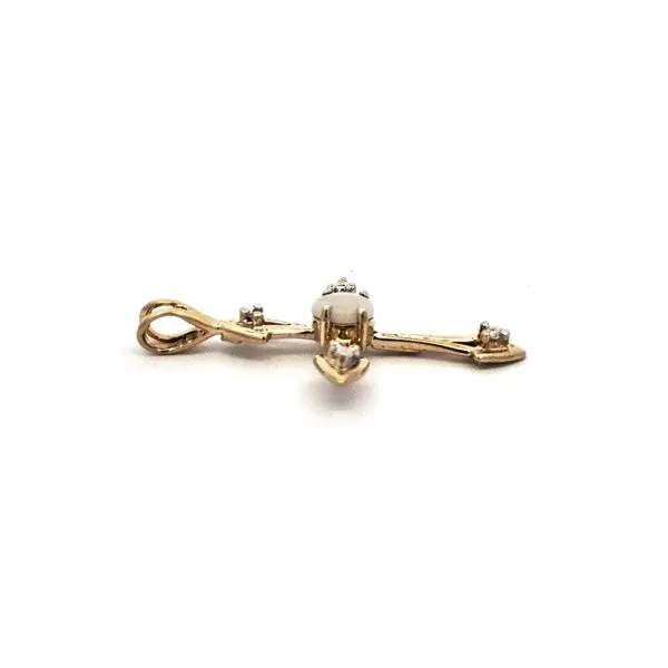 Estate Yellow Gold Synthetic Opal Cross Pendant Image 2 Mark Jewellers La Crosse, WI