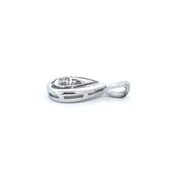 Estate White Gold Teardrop Diamond Pendant Image 2 Mark Jewellers La Crosse, WI