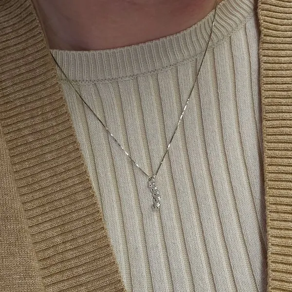 Estate White Gold Diamond Pendant Image 3 Mark Jewellers La Crosse, WI