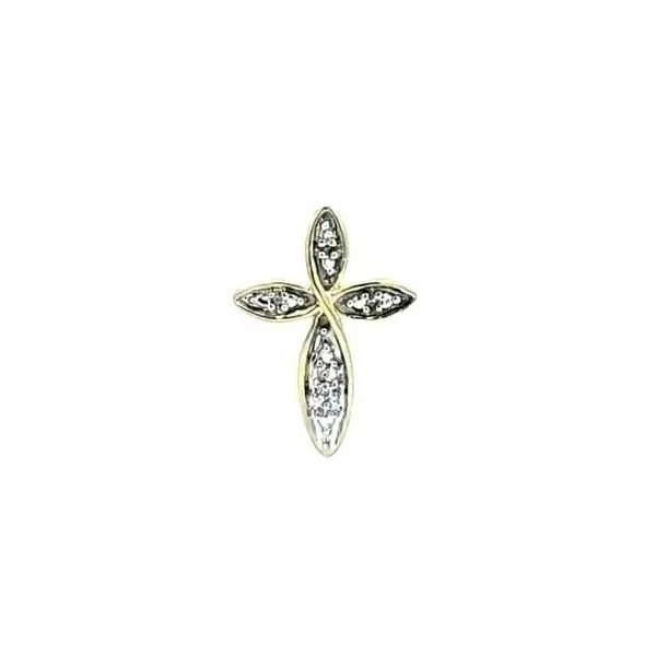 Estate Yellow Gold CZ Cross Pendant Mark Jewellers La Crosse, WI