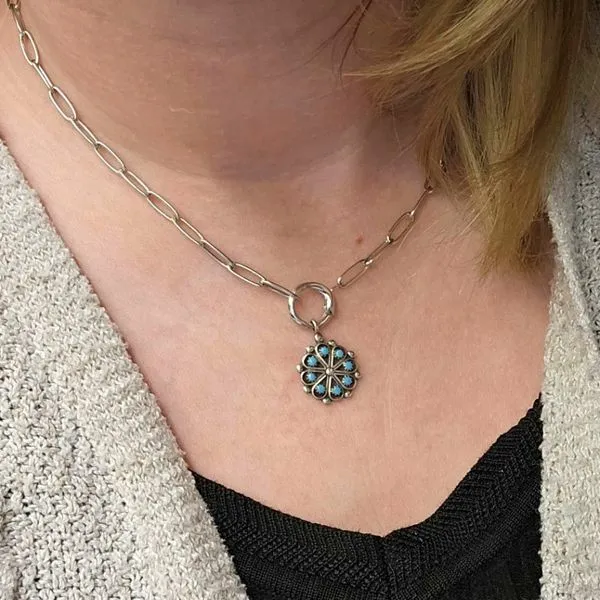 Estate Sterling Turquoise Pendant Image 2 Mark Jewellers La Crosse, WI