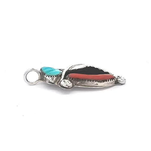 Estate Sterling Red & Blue Stone Pendant Image 2 Mark Jewellers La Crosse, WI