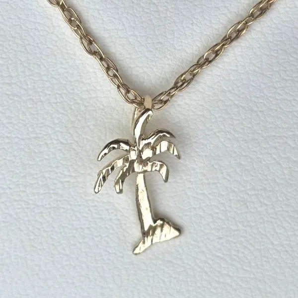 Estate Yellow Gold Palm Tree Pendant Image 2 Mark Jewellers La Crosse, WI