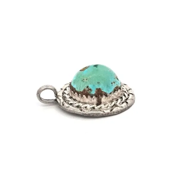 Estate Sterling Synthetic Turquoise Pendant Image 2 Mark Jewellers La Crosse, WI