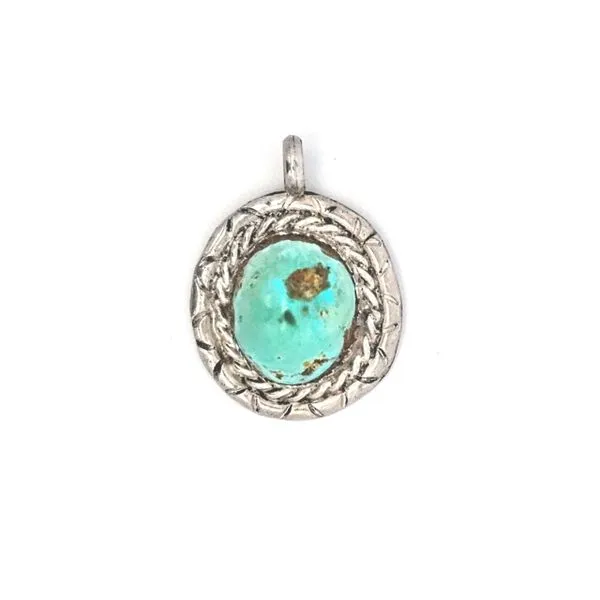 Estate Sterling Synthetic Turquoise Pendant Mark Jewellers La Crosse, WI