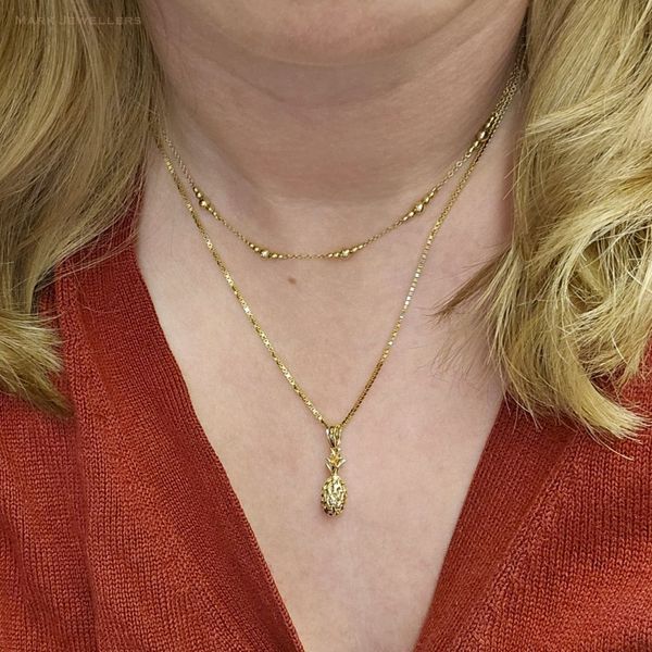 Estate Yellow Gold Pineapple Pendant Image 2 Mark Jewellers La Crosse, WI
