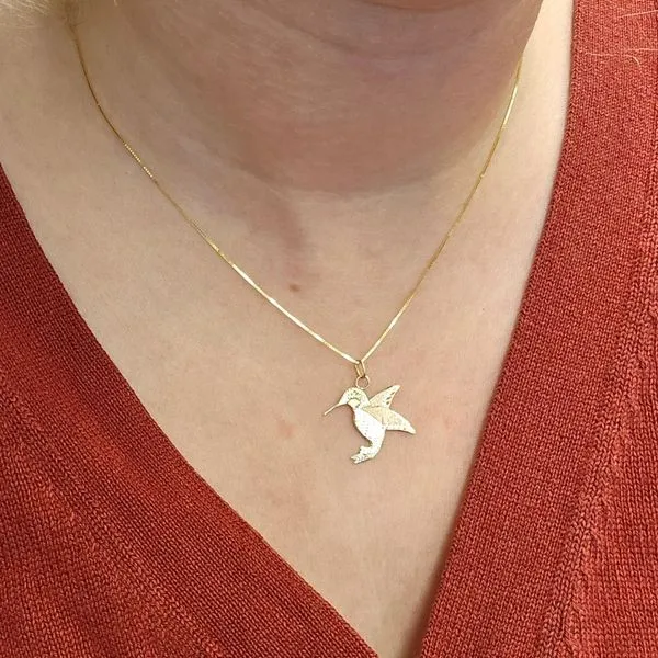 Estate Yellow & Rose Gold Hummingbird Pendant Image 3 Mark Jewellers La Crosse, WI